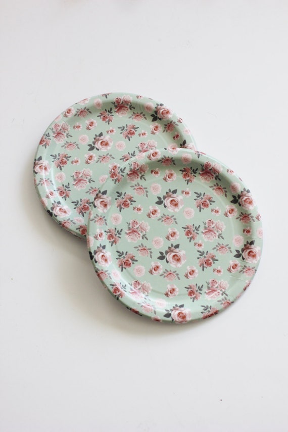 8 FLORAL TEA PARTY Paper Plates Parisian Vintage Style Shabby Chic ... 8 FLORAL TEA PARTY Paper Plates Parisian Vintage Style Shabby Chic ...
