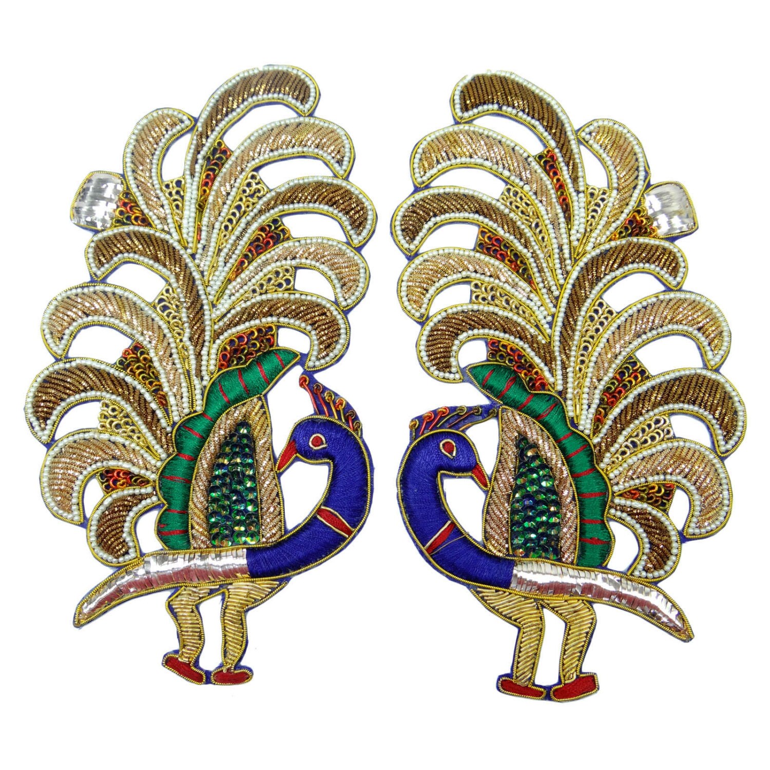 Peacock Multicolor Appliques Indian Designer Sewing Patch