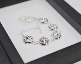 Silver Druzy Bracelet, Silver Faux Druzy Bracelet, Silver Bracelet, Faux Druzy Bracelet, Druzy Bracelet, Silver Bracelet, Drusy Bracelet
