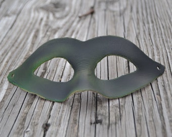 Dark green leather masquerade mask