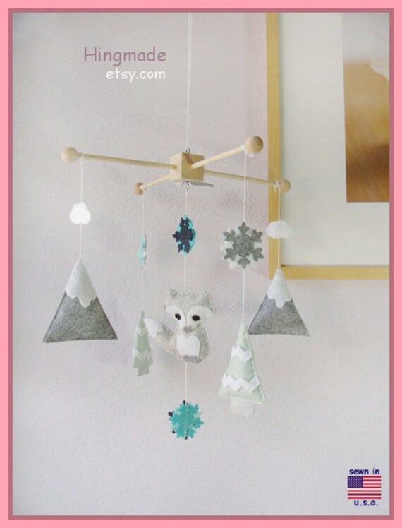 ON SALE Mountain and Tree Baby Mobile Baby Crib by hingmade