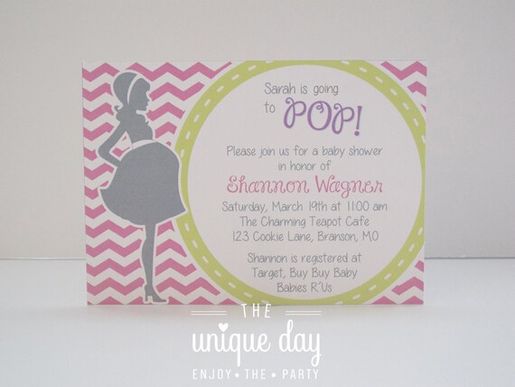 About to Pop Baby Shower Invitation - Thank you Card - Printable - Custom Printed Invitations - Personalized // RTP- 12 Il_570xn