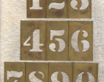 2.5" Brass Stencil Pick your Number ready to alter or collage