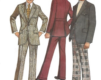 Simplicity 5161 -38- Men's 70s Suit Sewing Pattern Chest 38 (see other listings for other sizes)