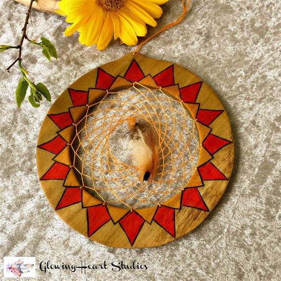 Radiant Sun dream catcher by GlowingHeartStudios on Etsy