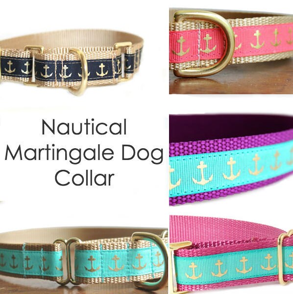 Nautical Martingale Dog Collar