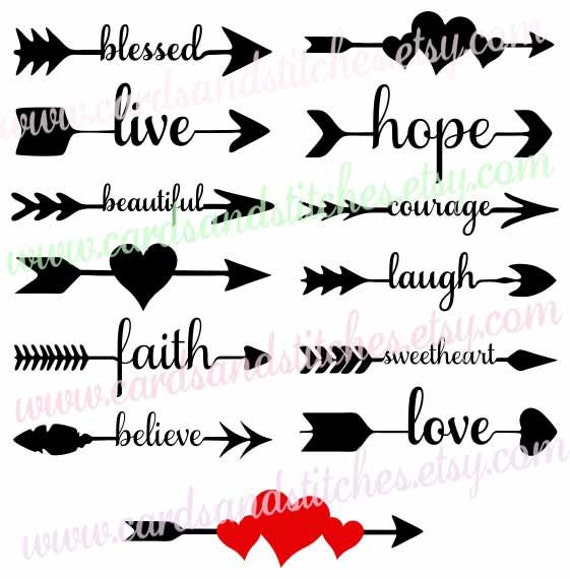 Download Arrow Words SVG Arrows SVG Decorative Arrows SVG Digital