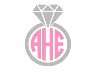 Diamond Ring Svg, Diamond Monogram Frame, Svg Files, Svg Files For Cricut, Svg Files For Silhouette