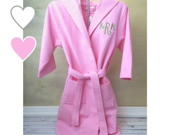 Kids Robes, Kids Bathrobe, Flower Girl Robe, Waffle Weave Robe, Wedding Robes, Jr Bridesmaid Gifts, Flower Girl Gifts,