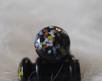 Black Japanese Vintage Glass 2G Gauge Plug Earrings, NOS Unique Black Plugs, Vintage Polka Dot Gauge Earrings, 2G Plugs Black, Handmade Plug