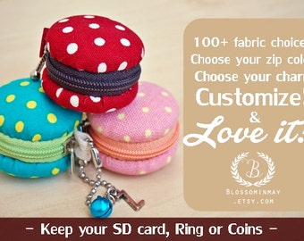 Mini Macaroon purse, mini keychain, mini keyring , Mini pouch , Polka dot , small coin purse, mini coin purse , mini key chain