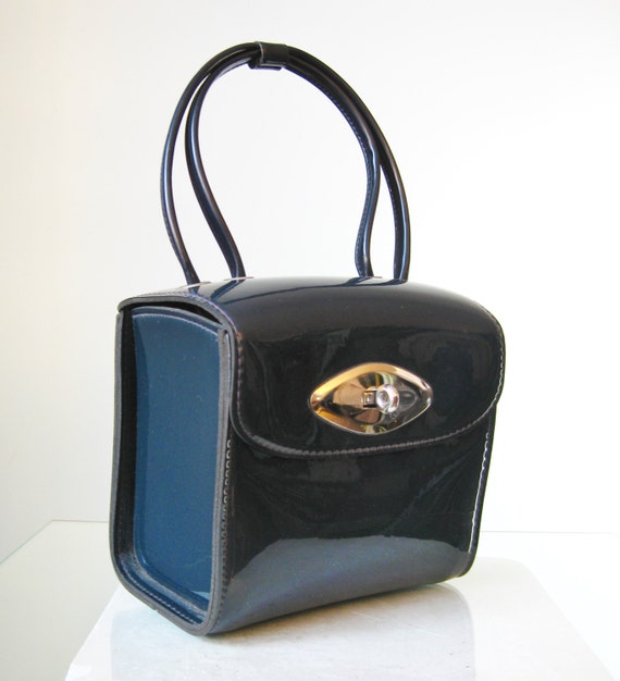 Navy Blue Patent Leather Purses | IUCN Water