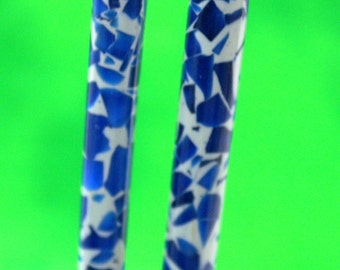Stone washed denim acrylic hair stick (choose one or more)