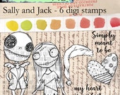 Sally and Jack - 6 digi stamp bundle available for instant download