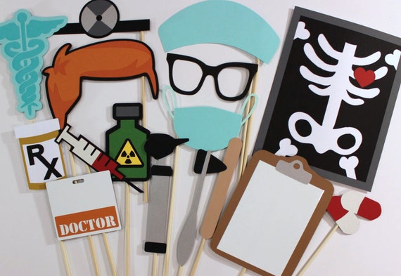 Doctor Photo Booth Props 16 Pc Medical Photobooth Set