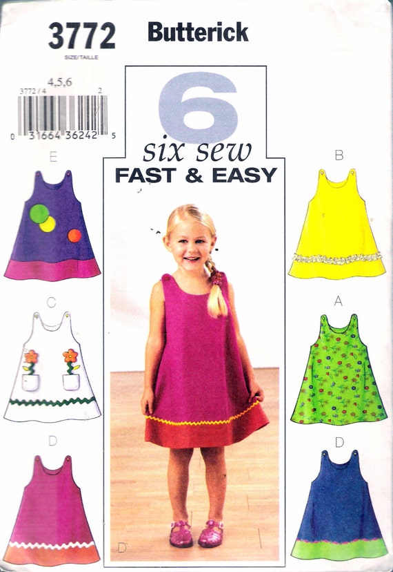 pattern line a toddler dress free Dress Six & Fast Sewing Pattern 3772 Easy Children's Toddler's