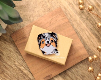 Australian Shepherd Pin (Blue Merle Aussie)