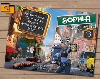 Zootopia Birthday Invitation, Zootopia Birthday Invite, Zootopia Invitation, Zootopia Party, Zootopia Printables, 1st 2nd 3rd 4th TF-17