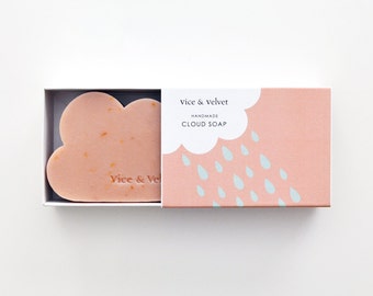 Siren Cloud Soap (VELVET) Rose Geranium, Ylang Ylang, Litsea, Orange, Patchouli - Macadamia, Rice Milk and Pink Clay Soap