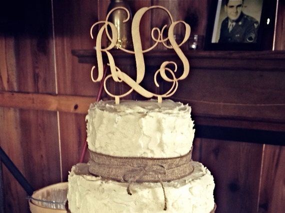 Monogram Wedding Cake Topper Couples By Inscribedmonograms On Etsy 