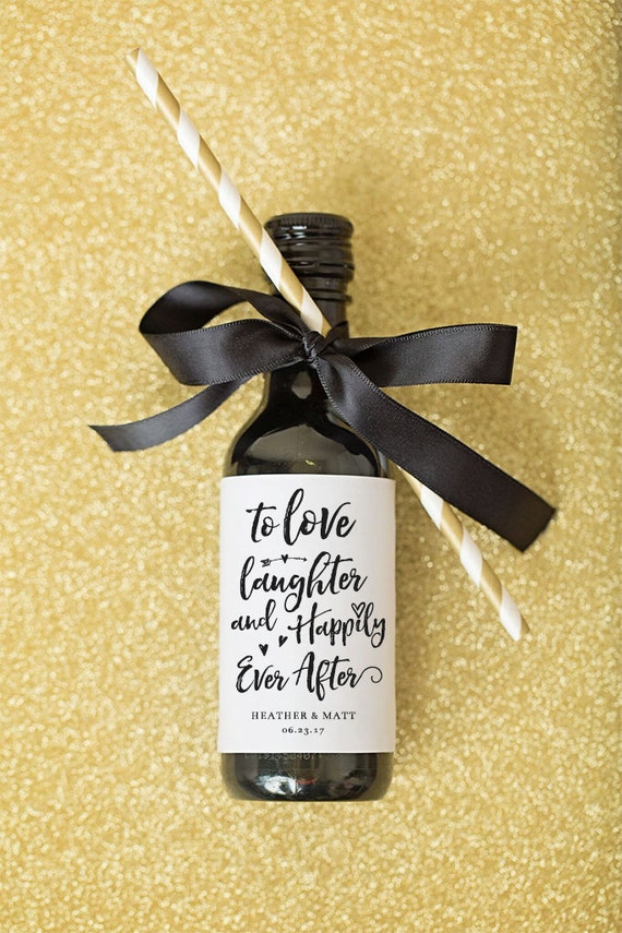 Mini Wine Bottle Labels Bridal Shower Favor Wedding Favors
