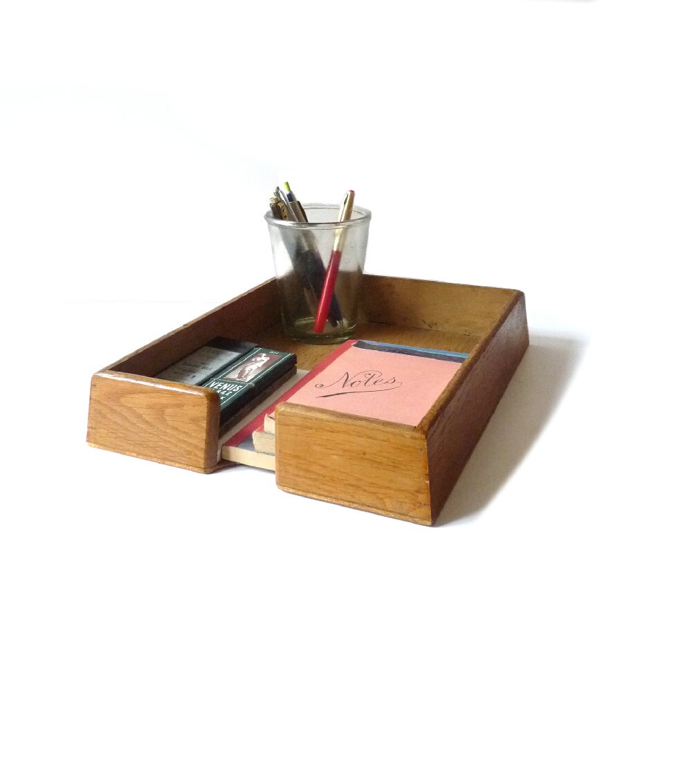 Perfect Vintage Faux Wood Desk Organizer Haute Juice