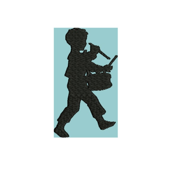 drummer boy silhouette Embroidery Design