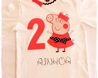 Birthday shirt, Peppa pig birthday shirt, Peppa pig shirt, Peppa pig first birthday, Peppa shirt, Peppa, birthday shirt,