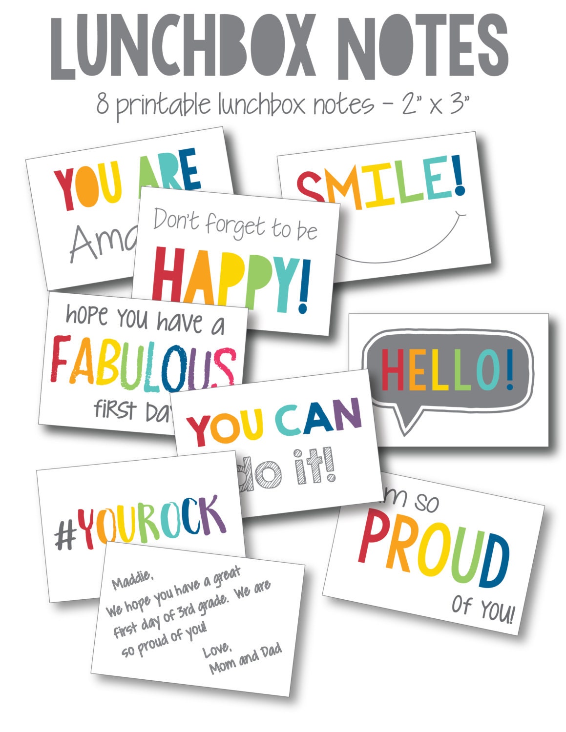 encouragement inspirational lunch box notes