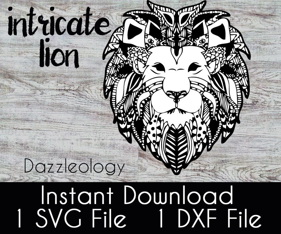 Download Intricate Lion SVG File DFX File Zendoodle Mandela by Dazzleology