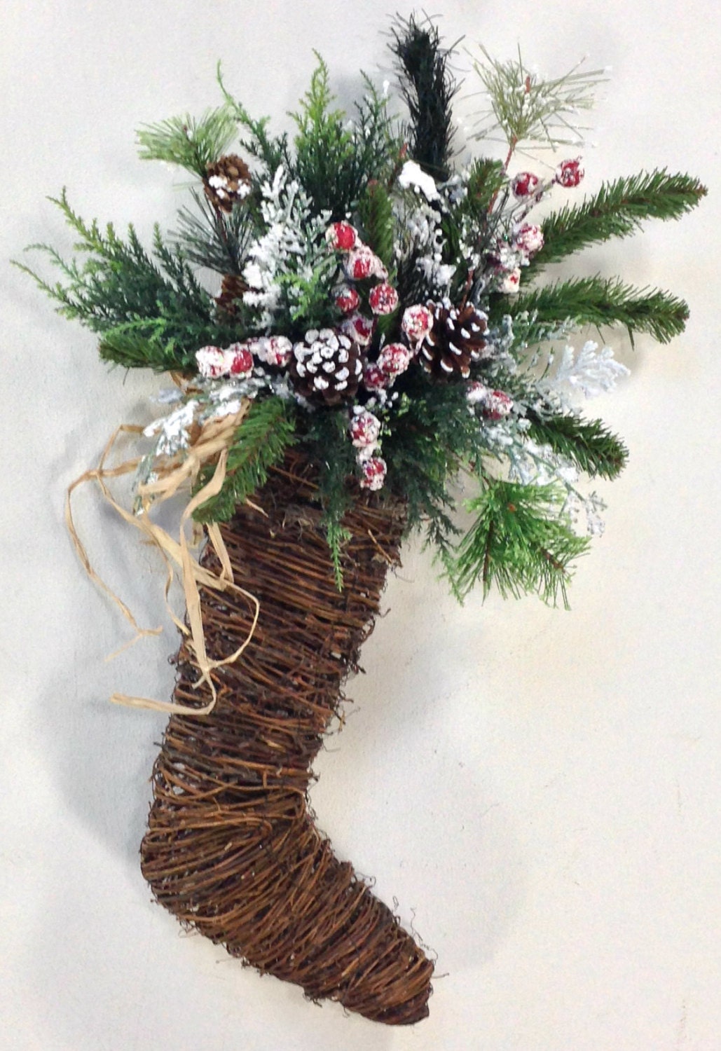 Stocking Wreath Twig Stocking Christmas Wreath Holiday