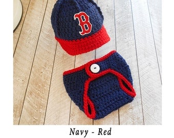 Baby Boy Outfit Boston Red Sox baby boy clothes knitted hats, baseball cap, boy hat, boy hats, newborn hats, crochet hats, baby boy hat
