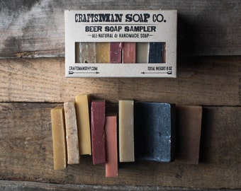 Beer Soap Sample Set // Natural, Handmade, and Vegan // Scented with Essential Oils & Extracts // Gifts for Men
