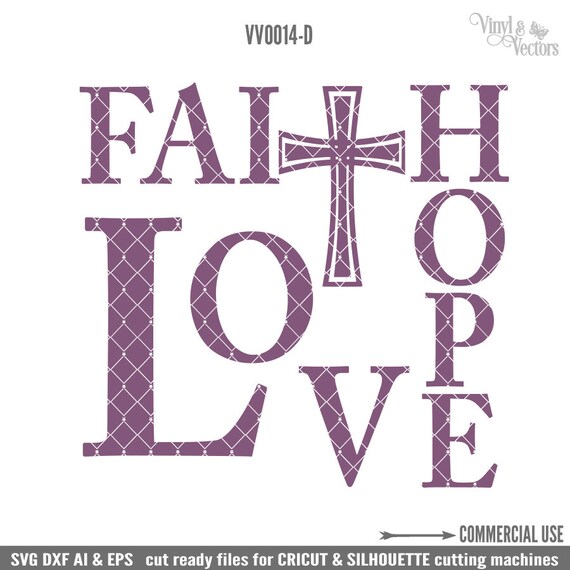 Download Faith Hope Love with Cross Commercial Use svg dxf ai and Eps