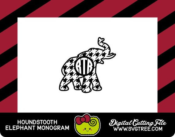 Download Houndstooth Elephant SVG Houndstooth SVG Elephant Monogram ...