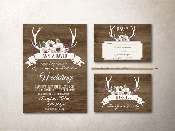 Antler Wedding Invitations 5