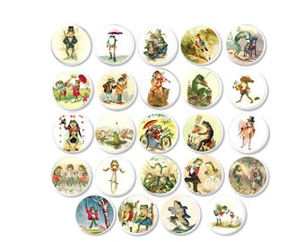 Storybook Frogs Cabinet Drawer Pulls - Vintage Fairytale Illustrations, Baby Nursery Cabinet, Childrens Dresser Knobs, Shower Gift - 816G1