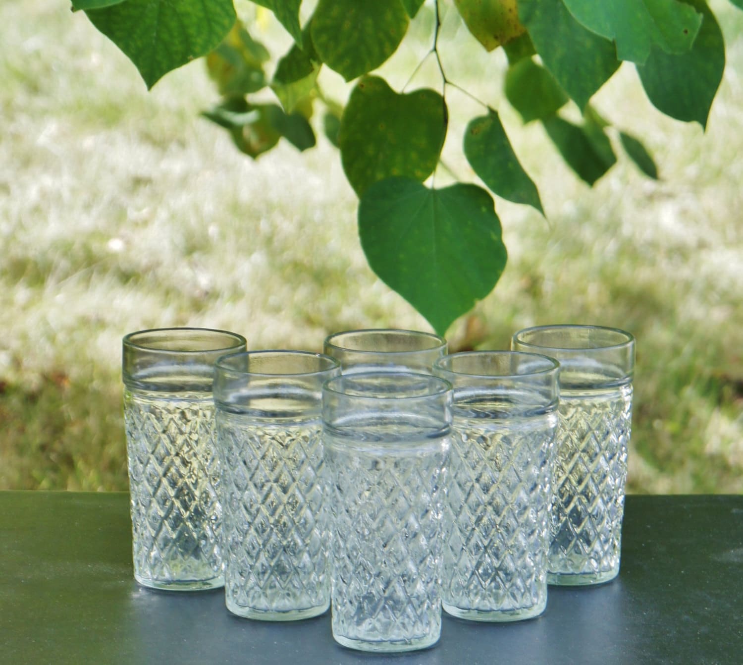 Six CRYSTAL Drinking Glasses Wexford Pattern