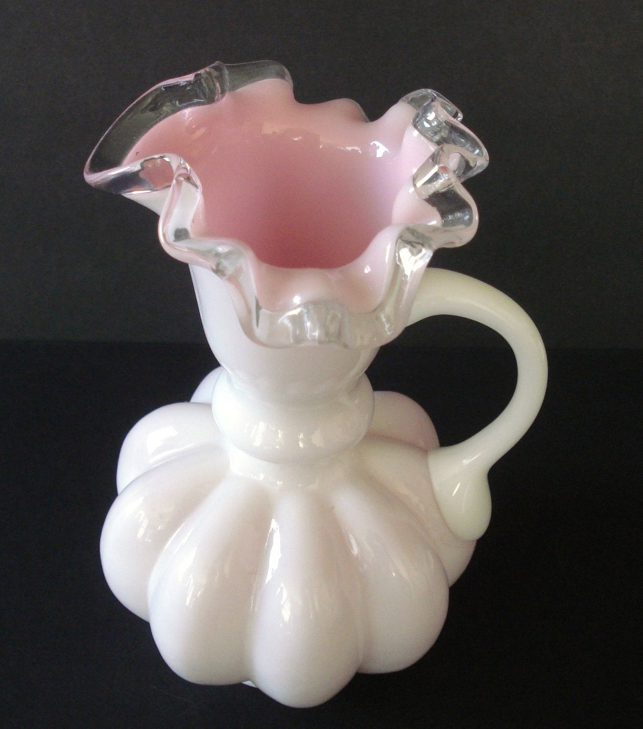 Fenton Peach Crest Melon Jug Pitcher Vase by SusansShopSelections