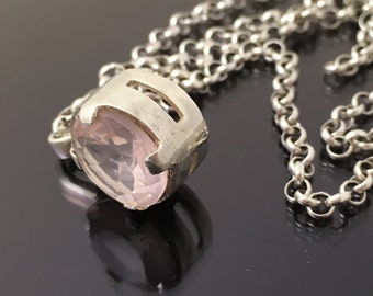 Cherry quartz pendant ,sterling silver pendant, pink pendant Genuine stone ,January birthstone