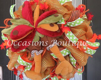 Last One! Fall Wreath, Thanksgiving Decoration, Door Hanger, Wreath for Door, Front door Wreaths, XL Wreath