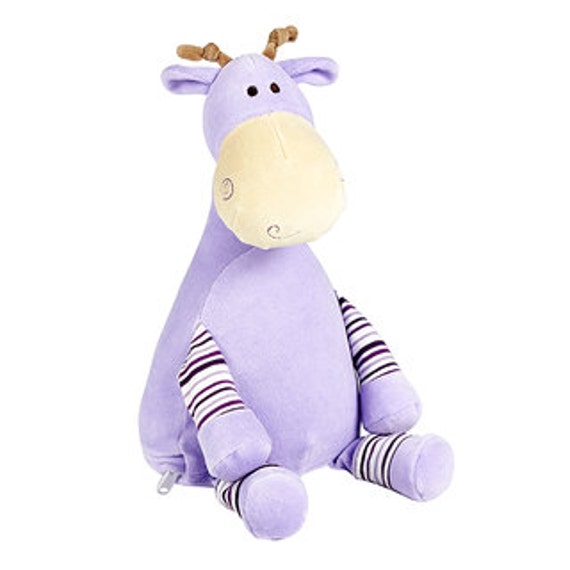 purple stuffed animal giraffe