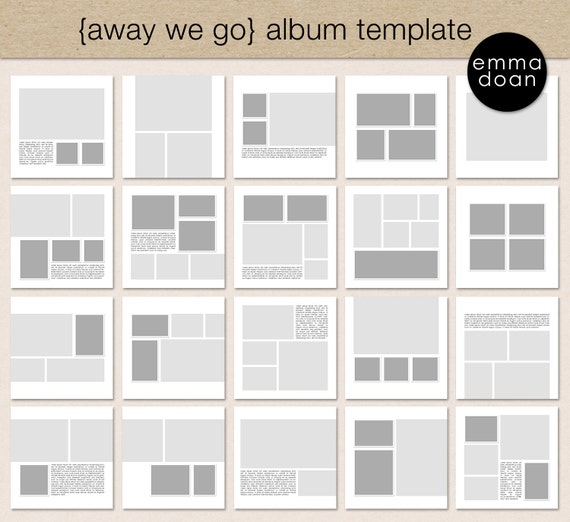 Away We Go Album Template 12x12 Travel Album