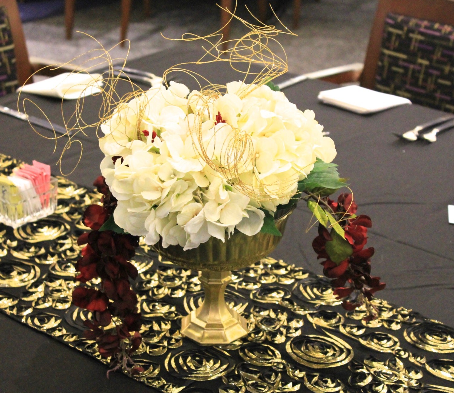 Gold Pedestal Vases Wedding Centrepiece Centerpiece Floral