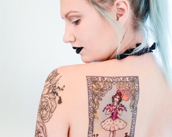 Tightrope Girl Large Temporary Tattoo