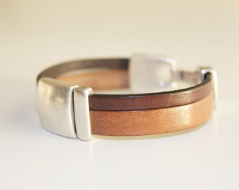 MENS LEATHER BRACELET, Men bracelet, men gift, Bracelet for men, Etsy jewelry, Etsy bracelet, brown leather, Gift idea for him, him, Kalma.