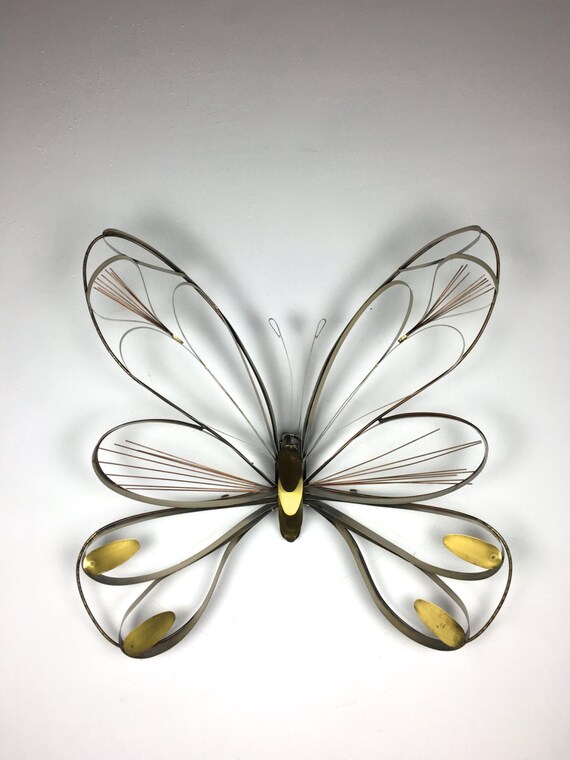 Large Vintage Curtis Jere Brass Butterfly Wall Sculpture
