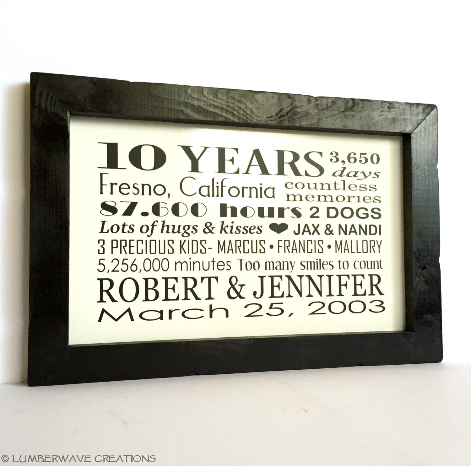 10 Year Anniversary Gifts For Him
 10 Year Anniversary Gift Personalized Anniversary Gift For Him