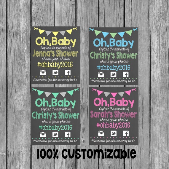 baby hashtag shower ideas Sign Baby Hashtag Oh Baby // Social // Shower Chalkboard