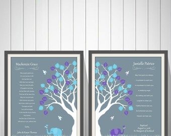 Baby Girls Twins Christening Gift Baptism Gift Baby Boys Twins Baptism Gift Naming Day Gift Nursery Art Baby Dedication Gift - 49777